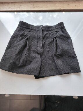 COS Seersuker Cotton Shorts Black Size 4